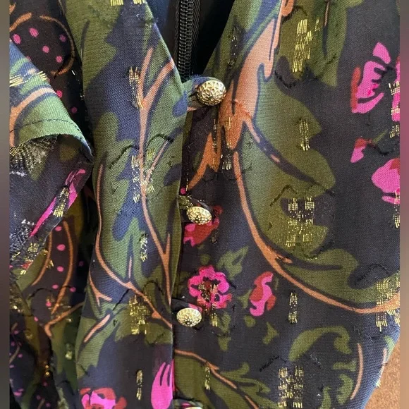 Anthropologie Floral Jumpsuit - Green and Pink - Picture 8 of 15
